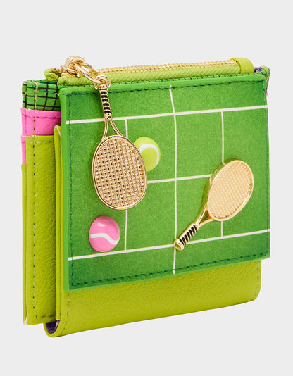 NET WORTH WALLET GREEN Bifold Tennis Women's Wallet | Betsey Johnson Deals