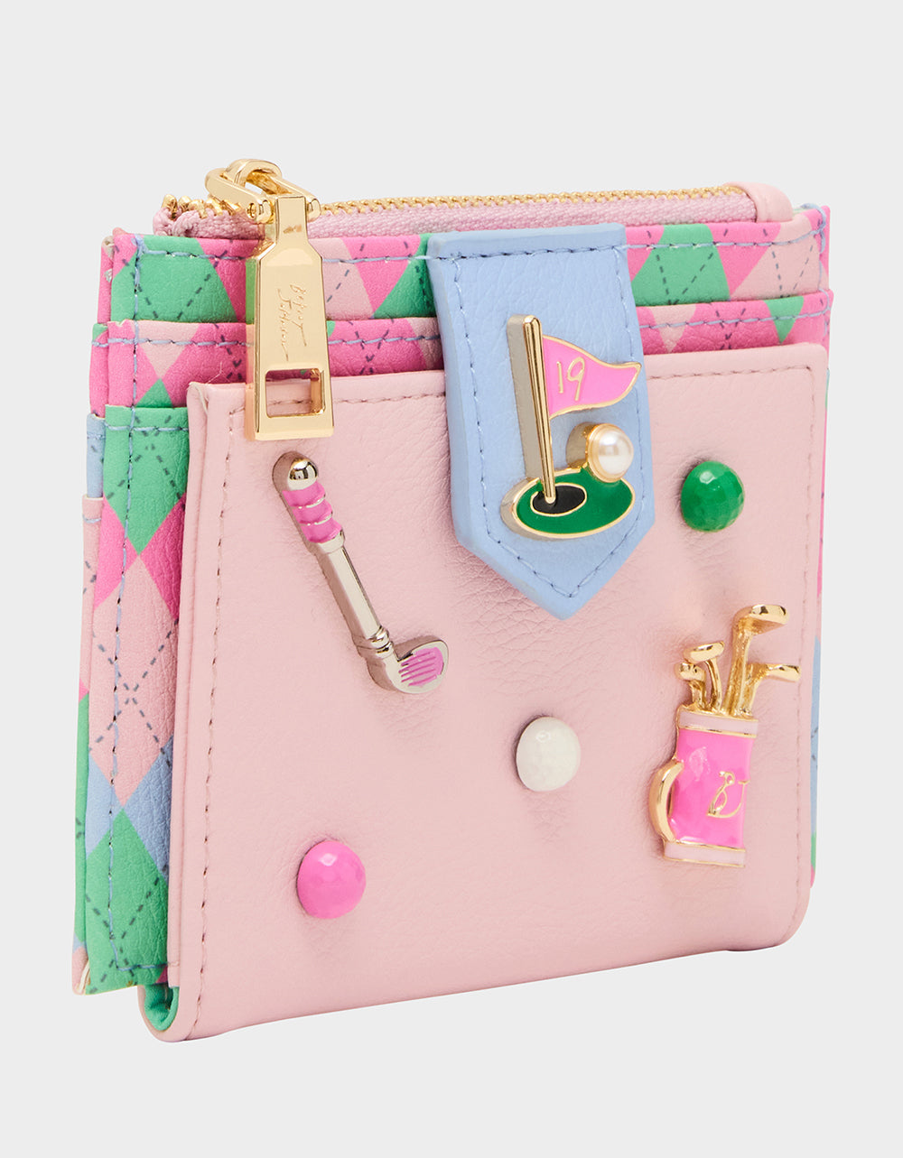 19TH HOLE WALLET PINK MULTI Bifold Golf Women's Wallet | Betsey Johnson Latest