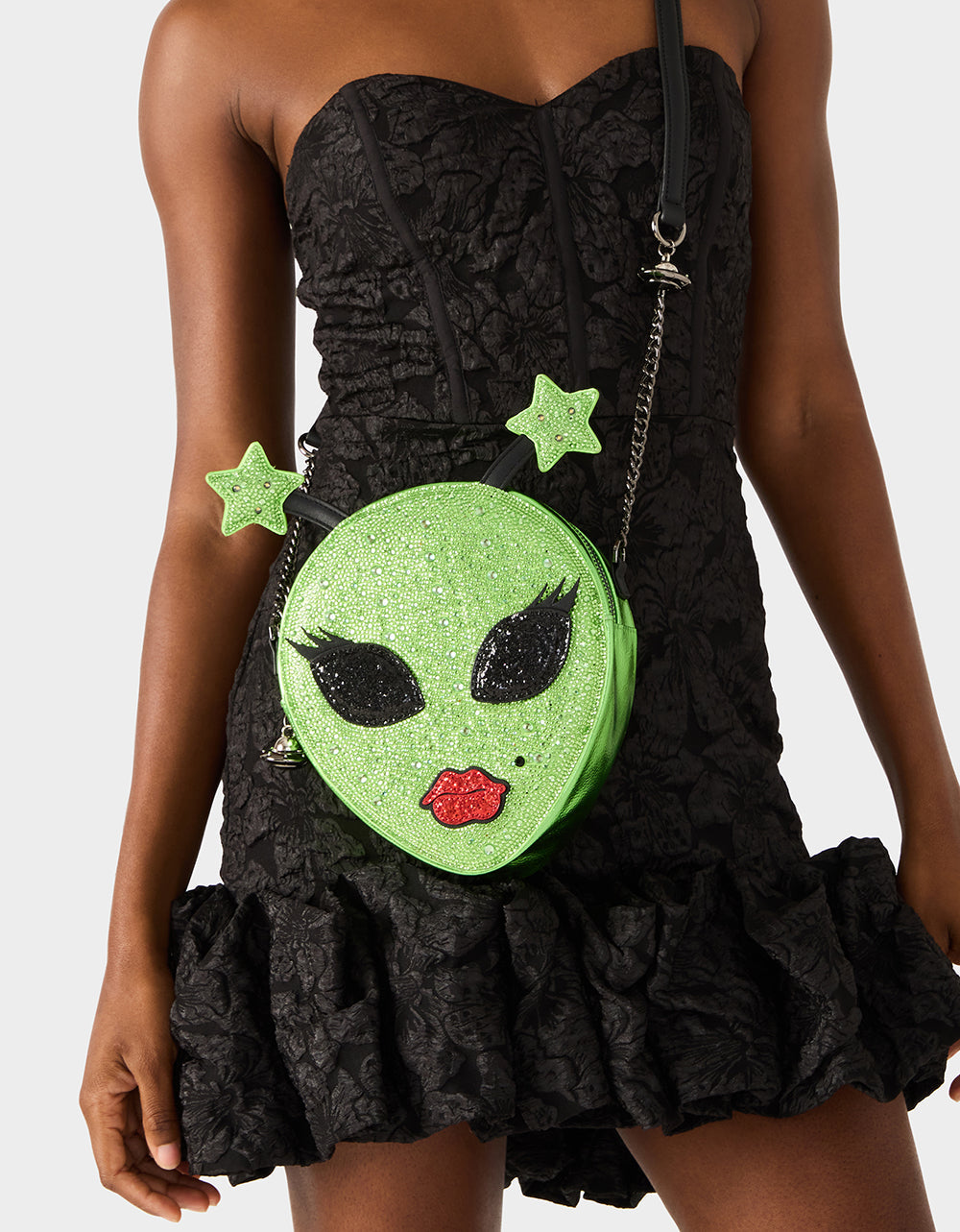 OUT OF THIS WORLD BUNDLE Women's Rhinestone Alien Crossbody Handbag and Wallet Set | Betsey Johnson Premium