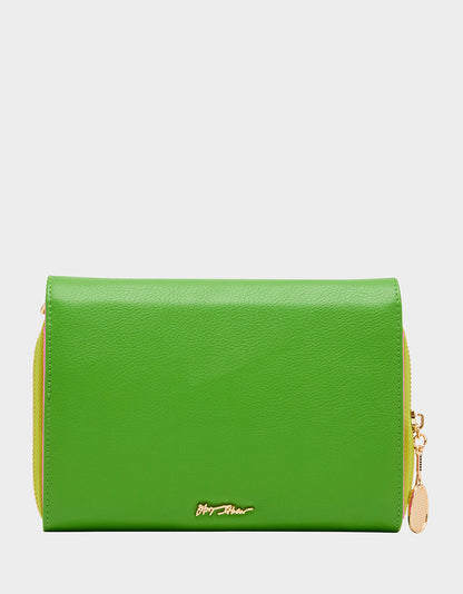 NET WORTH WALLET ON CHAIN GREEN Women's Tennis Wallet Crossbody Handbag | Betsey Johnson Best Seller