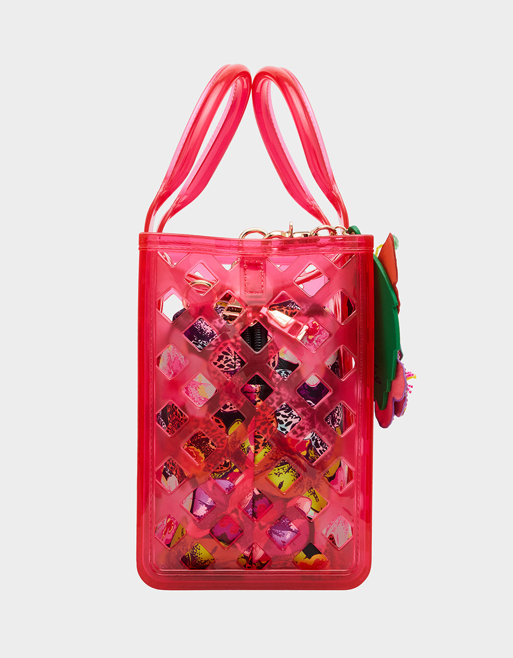JAMMIN CLEAR SATCHEL PINK Women's Tote Crossbody Handbag | Betsey Johnson Sale