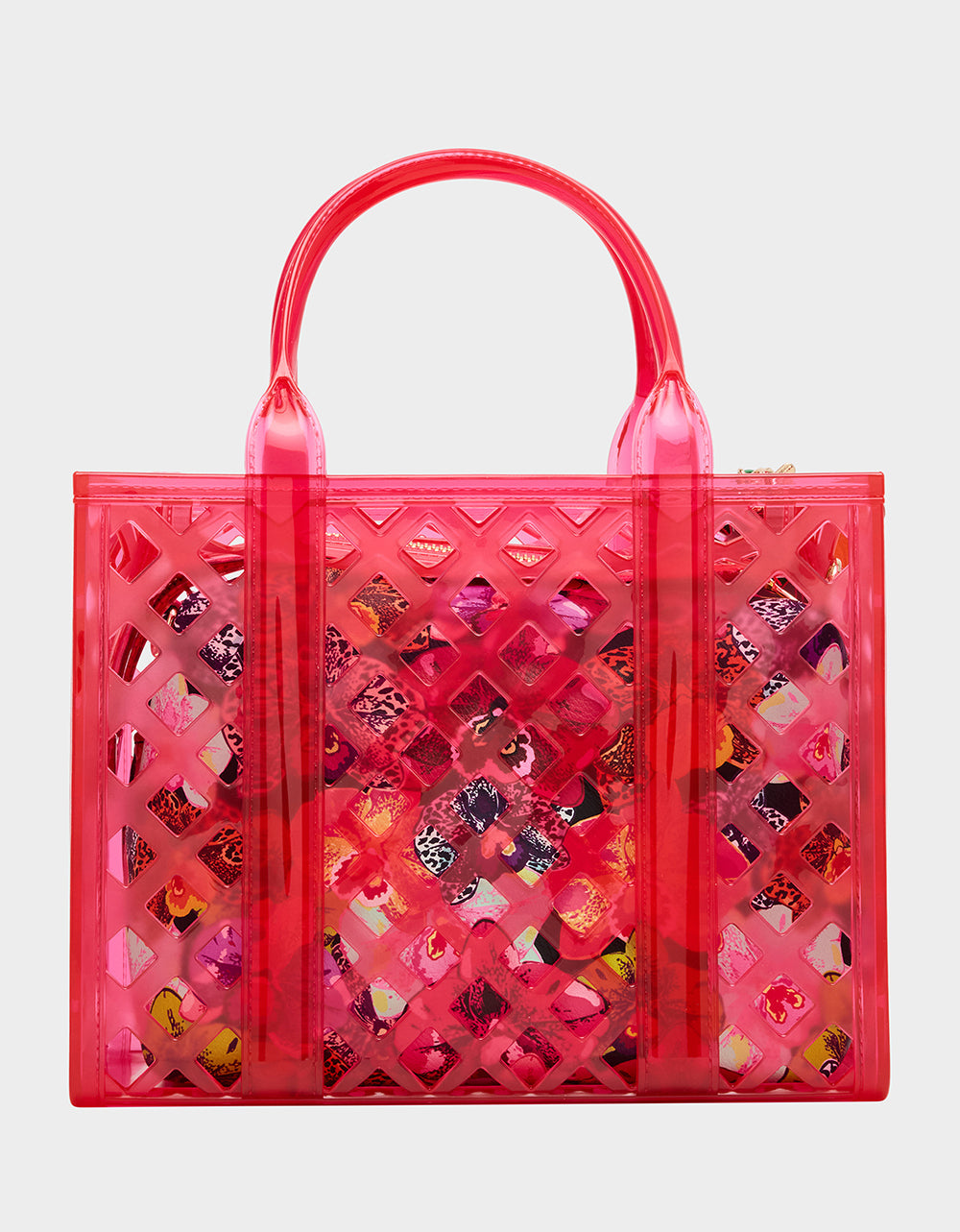 JAMMIN CLEAR SATCHEL PINK Women's Tote Crossbody Handbag | Betsey Johnson Sale