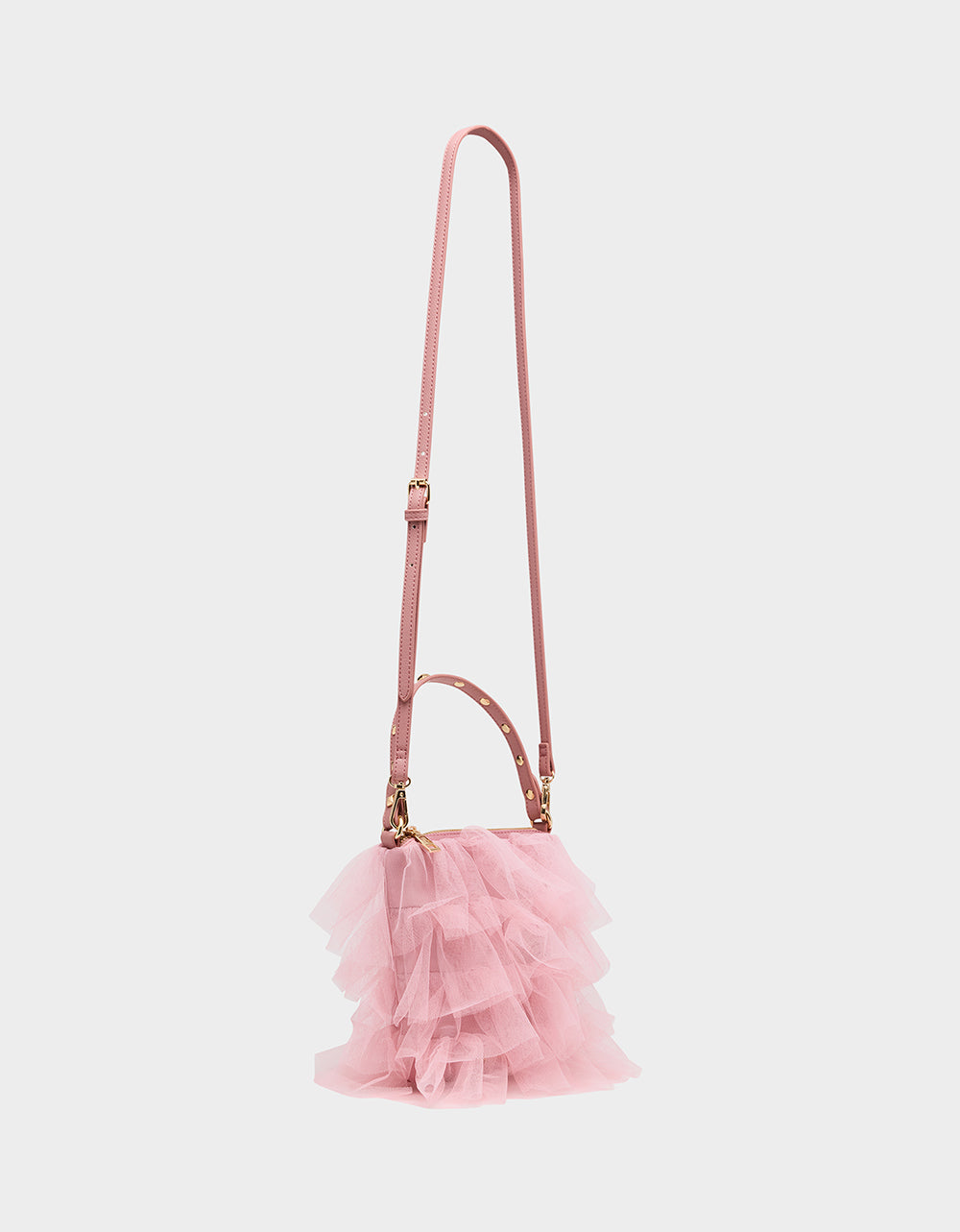 TUTU PRETTY PINK Women's Studded Shoulder Strap Tulle Crossbody Handbag | Betsey Johnson Quality