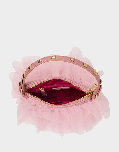 TUTU PRETTY PINK Women's Studded Shoulder Strap Tulle Crossbody Handbag | Betsey Johnson Quality