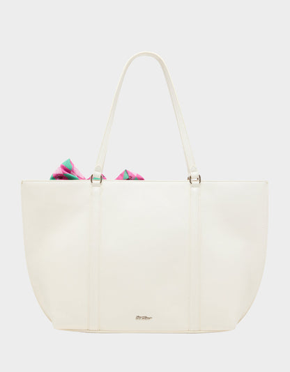 ROSEBUD TOTE CREAM Flowers Bow Women's Tote Handbag | Betsey Johnson Everyday