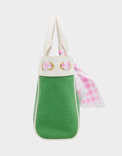 TALK BIRDIE TO ME SATCHEL GREEN Golf-Themed Scarf Detail Women's Satchel Handbag | Betsey Johnson Discount