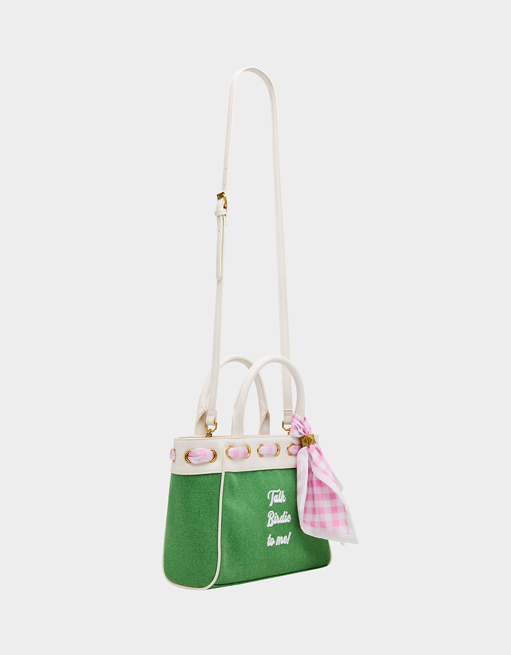 TALK BIRDIE TO ME SATCHEL GREEN Golf-Themed Scarf Detail Women's Satchel Handbag | Betsey Johnson Discount