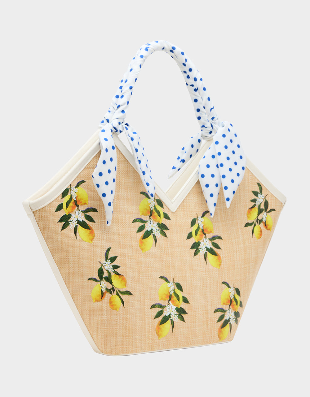 DON'T BE TARTY TOTE NATURAL Lemon Scarf Women's Tote Handbag | Betsey Johnson Best Seller