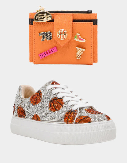 THE SLAM DUNK BUNDLE Women's Rhinestone Basketball Sneaker and Wallet Set | Betsey Johnson Great Value