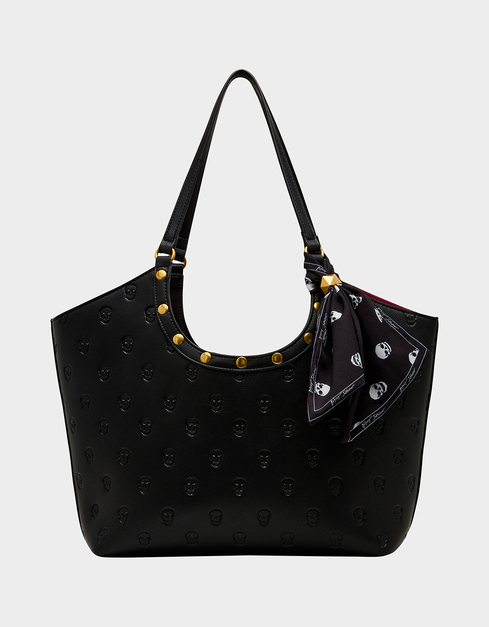 GET AHEAD TOTE BLACK Black Skull Print Tote Bag With Scarf | Betsey Johnson Popular