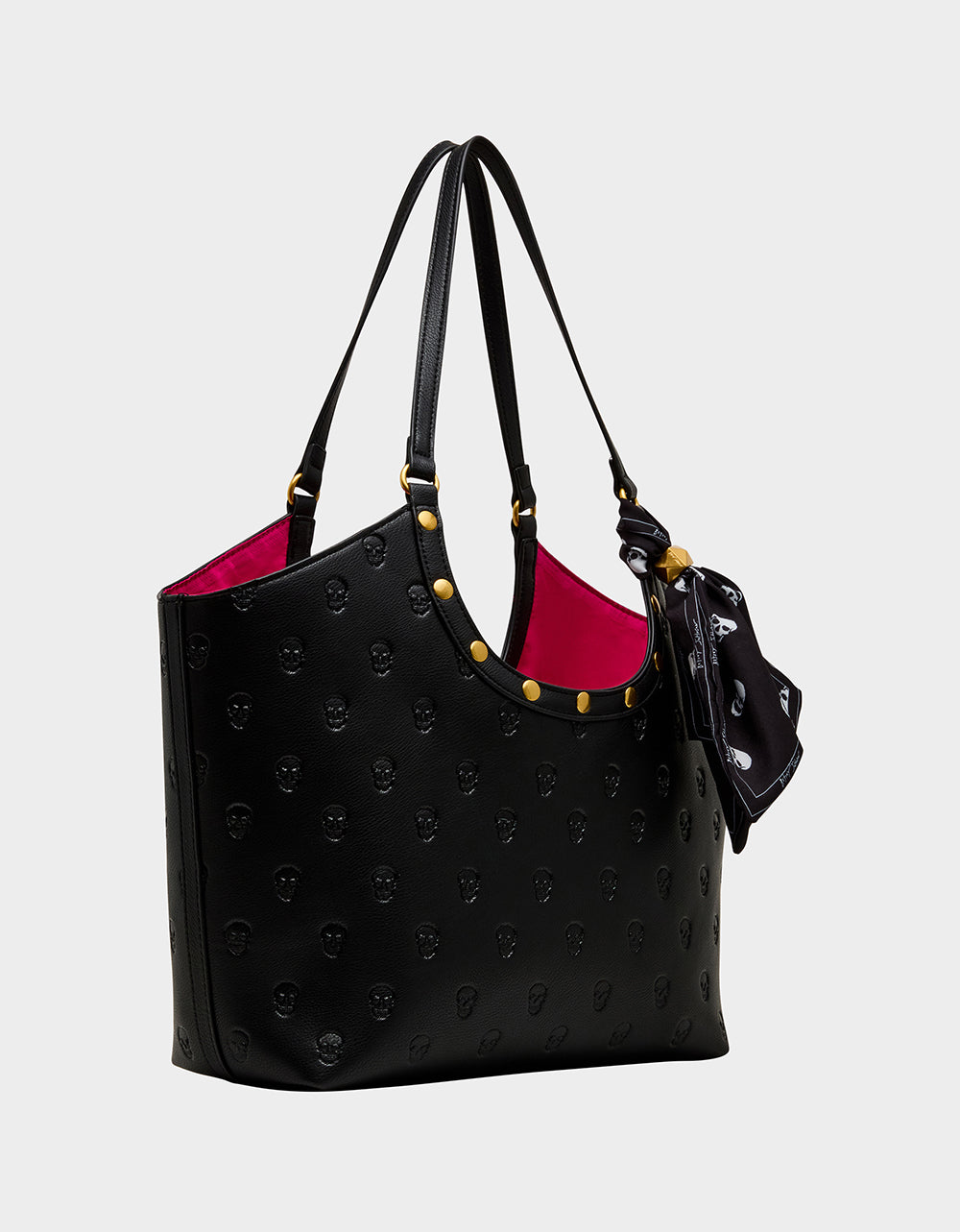 GET AHEAD TOTE BLACK Black Skull Print Tote Bag With Scarf | Betsey Johnson Popular