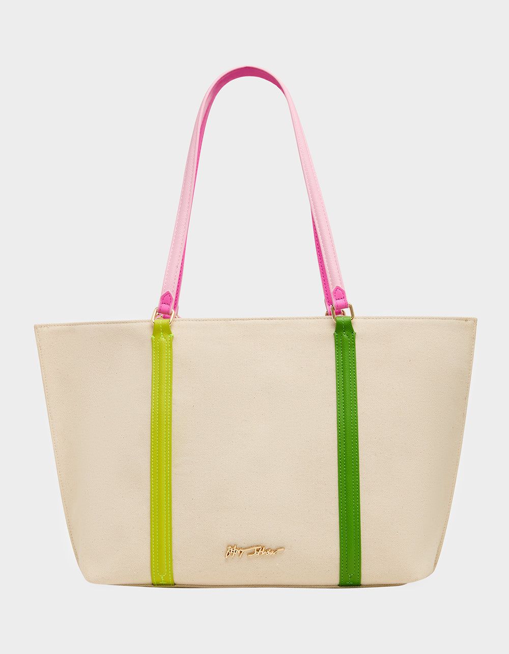 MISS MATCH TOTE NATURAL MULTI Natural Canvas Tennis Tote Sith Scarf | Betsey Johnson Essential