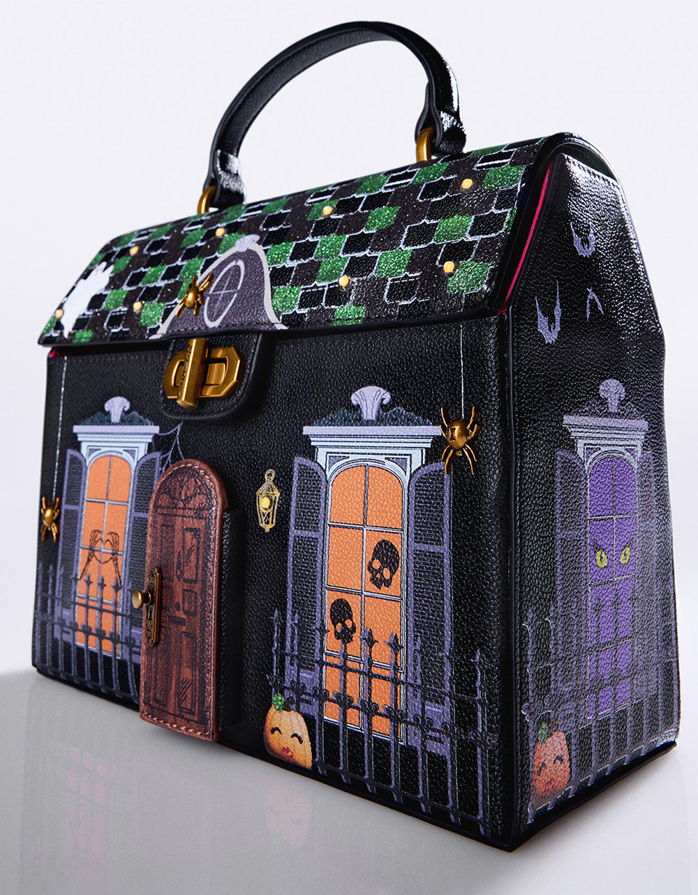 FOREVER HOME BLACK MULTI Women's Halloween-Themed Haunted House Crossbody Handbag | Betsey Johnson Value