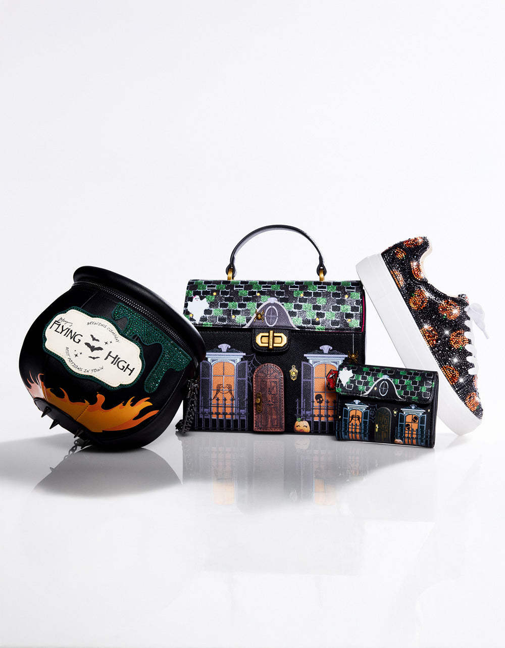 FOREVER HOME BLACK MULTI Women's Halloween-Themed Haunted House Crossbody Handbag | Betsey Johnson Value