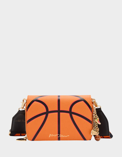 GAME TIME WALLET ON CHAIN ORANGE Women's Basketball Wallet on Chain With Charms | Betsey Johnson New