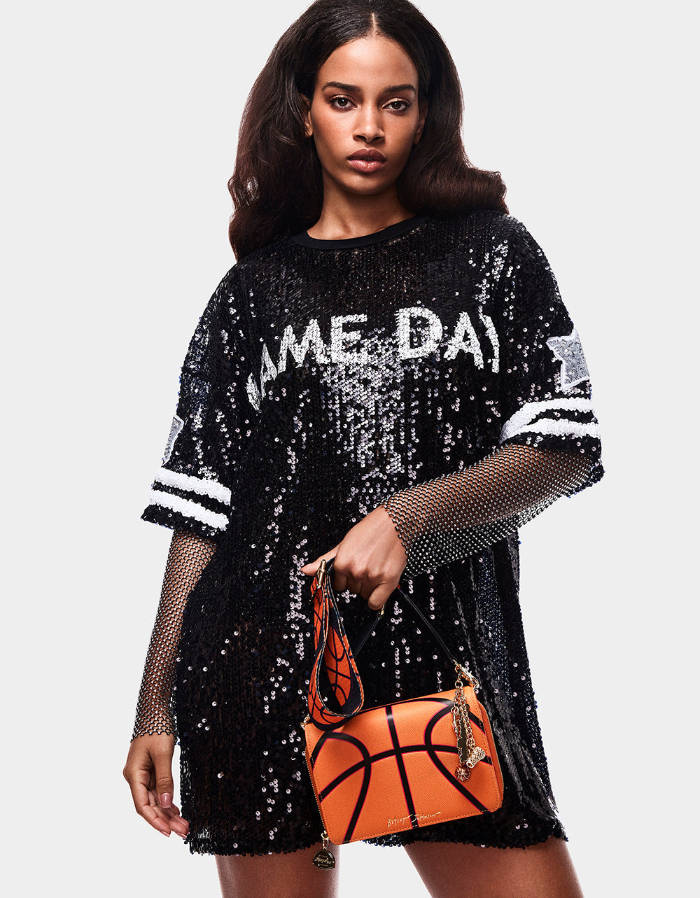GAME TIME WALLET ON CHAIN ORANGE Women's Basketball Wallet on Chain With Charms | Betsey Johnson New