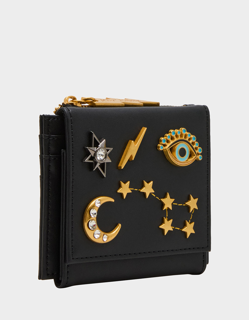 CELESTIAL BIFOLD WALLET BLACK Women's Moon Star Black Wallet | Betsey Johnson Sale