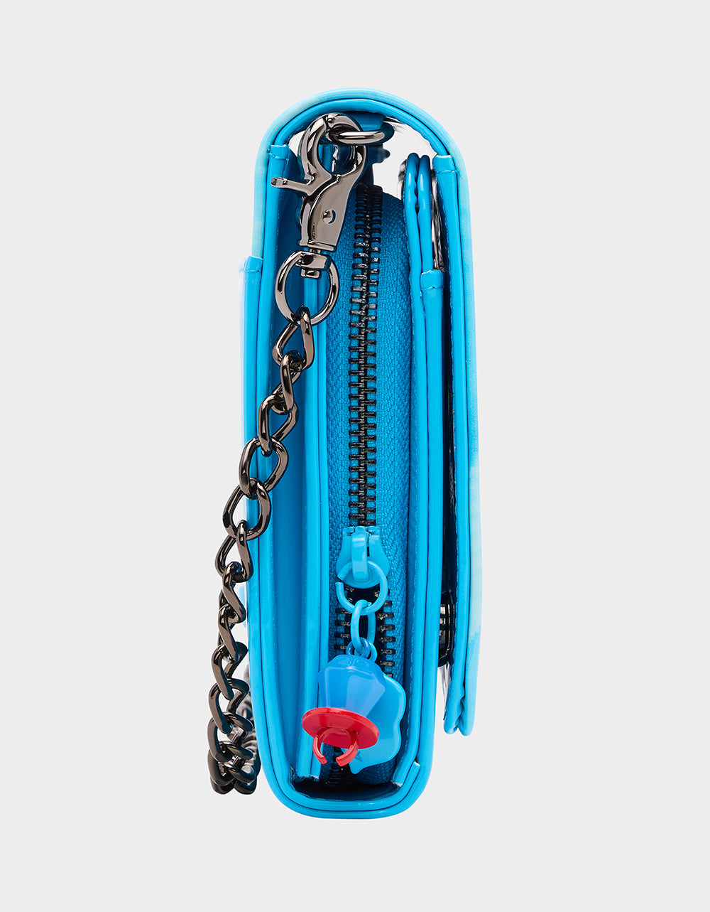 RING POP PATENT WALLET ON CHAIN BLUE Women's Ring Pop Halloween Wallet | Betsey Johnson Exclusive