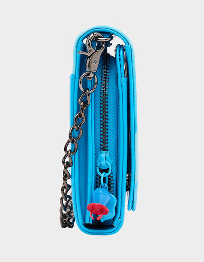 RING POP PATENT WALLET ON CHAIN BLUE Women's Ring Pop Halloween Wallet | Betsey Johnson Exclusive