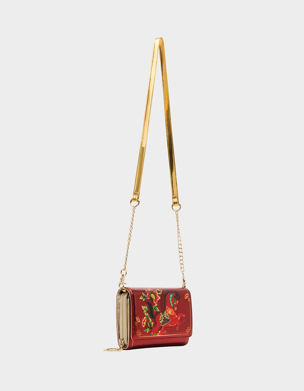 CHINESE NEW YEAR WALLET ON CHAIN RED Women's New Years Heart Crossbody Wallet | Betsey Johnson Value