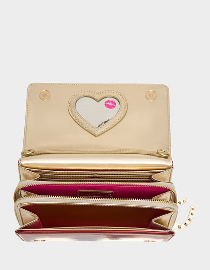 CHINESE NEW YEAR WALLET ON CHAIN RED Women's New Years Heart Crossbody Wallet | Betsey Johnson Value