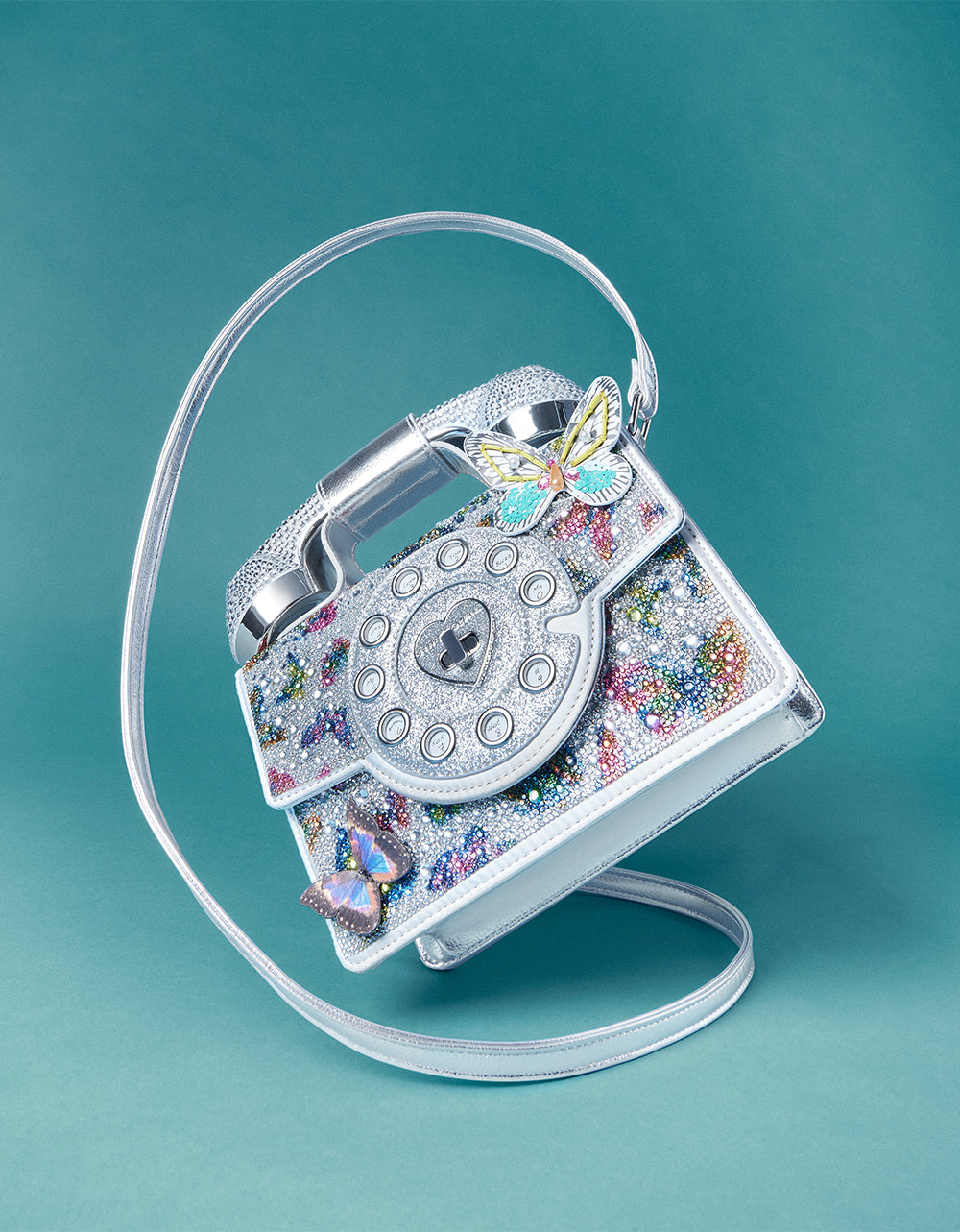 KITSCH BUTTERFLY PHONE BAG SILVER/MULTI | Betsey Johnson Discount