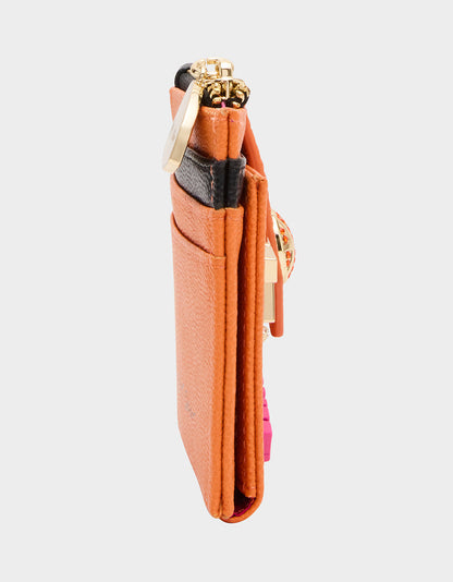 DONT BLOCK ME BIFOLD WALLET ORANGE Women's Basketball Bifold Wallet | Betsey Johnson Everyday