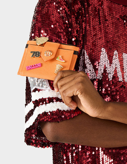 DONT BLOCK ME BIFOLD WALLET ORANGE Women's Basketball Bifold Wallet | Betsey Johnson Everyday