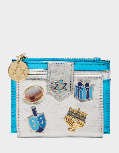 MAZEL TOV WALLET BLUE/MULTI Women's Hanukkah Holiday Wallet | Betsey Johnson Popular