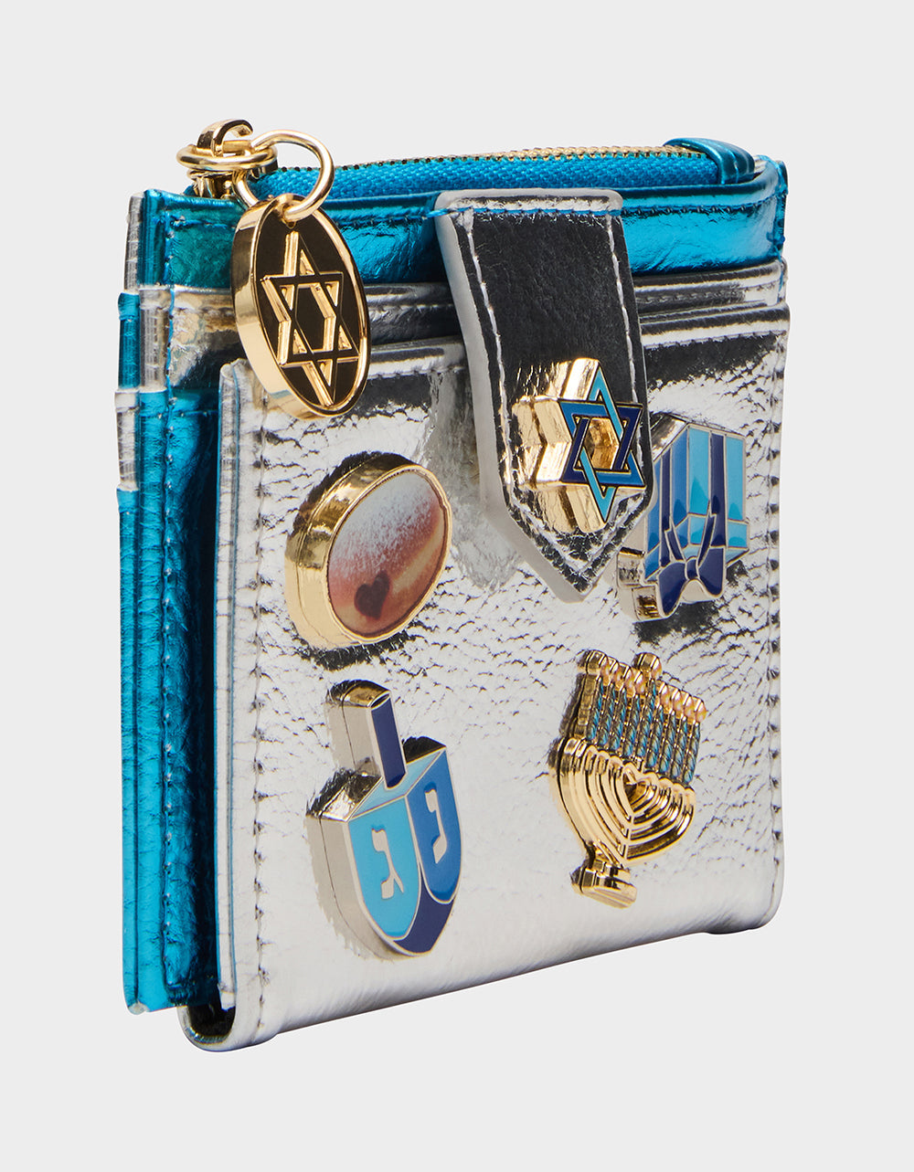 MAZEL TOV WALLET BLUE/MULTI Women's Hanukkah Holiday Wallet | Betsey Johnson Popular