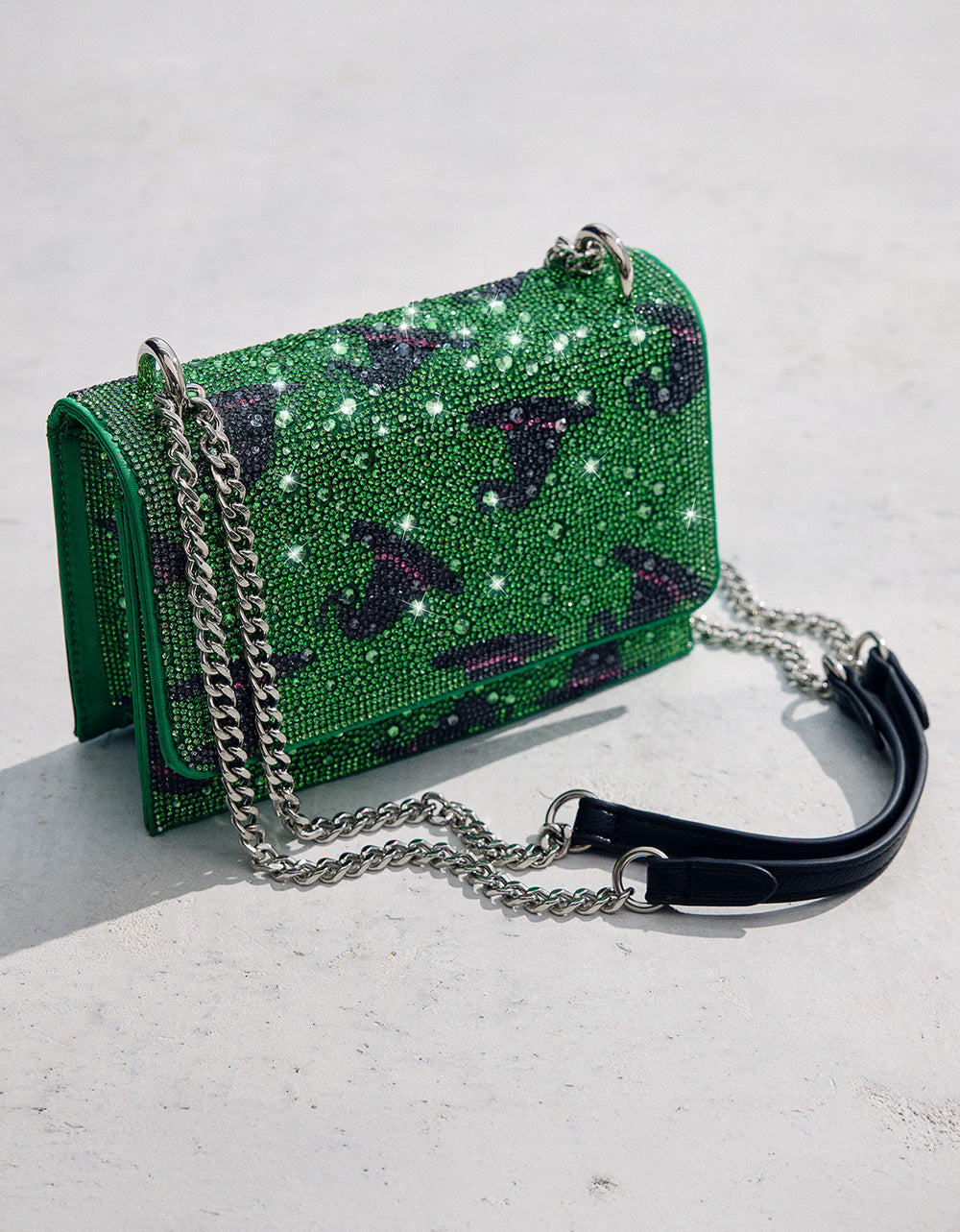 HATS OFF CONVERTIBLE RHINESTONE GREEN Women's Rhinestone Embellished Sparkly Witch Hat Crossbody Halloween Handbag | Betsey Johnson Best Price