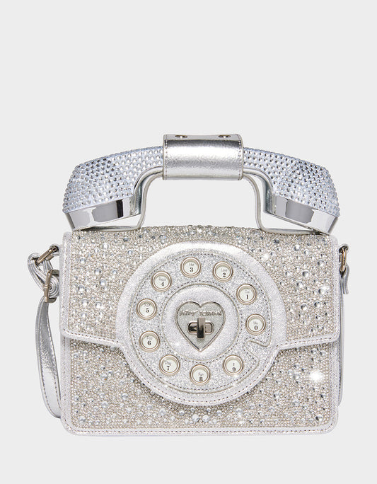 KITSCH MILLION STARS PHONE BAG SILVER | Betsey Johnson Classic