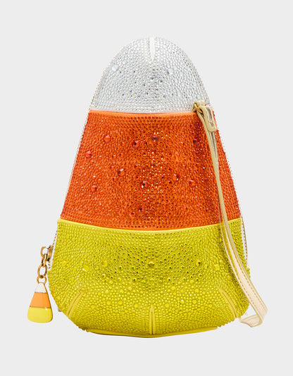 KITSCH ME SO CORNY MULTI Women's Halloween-Themed Candy Corn Rhinestone Embellished Crossbody Handbag | Betsey Johnson Discount