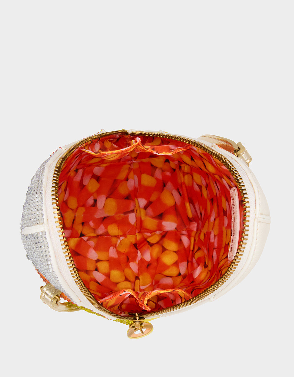KITSCH ME SO CORNY MULTI Women's Halloween-Themed Candy Corn Rhinestone Embellished Crossbody Handbag | Betsey Johnson Discount