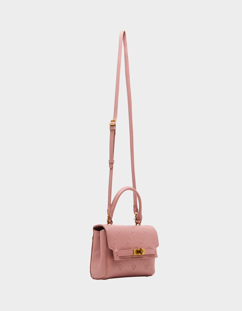 SKULLICIOUS TOP HANDLE BLUSH Women's Blush Pink Skull Top Handle Handbag with Crossbody Strap | Betsey Johnson Latest