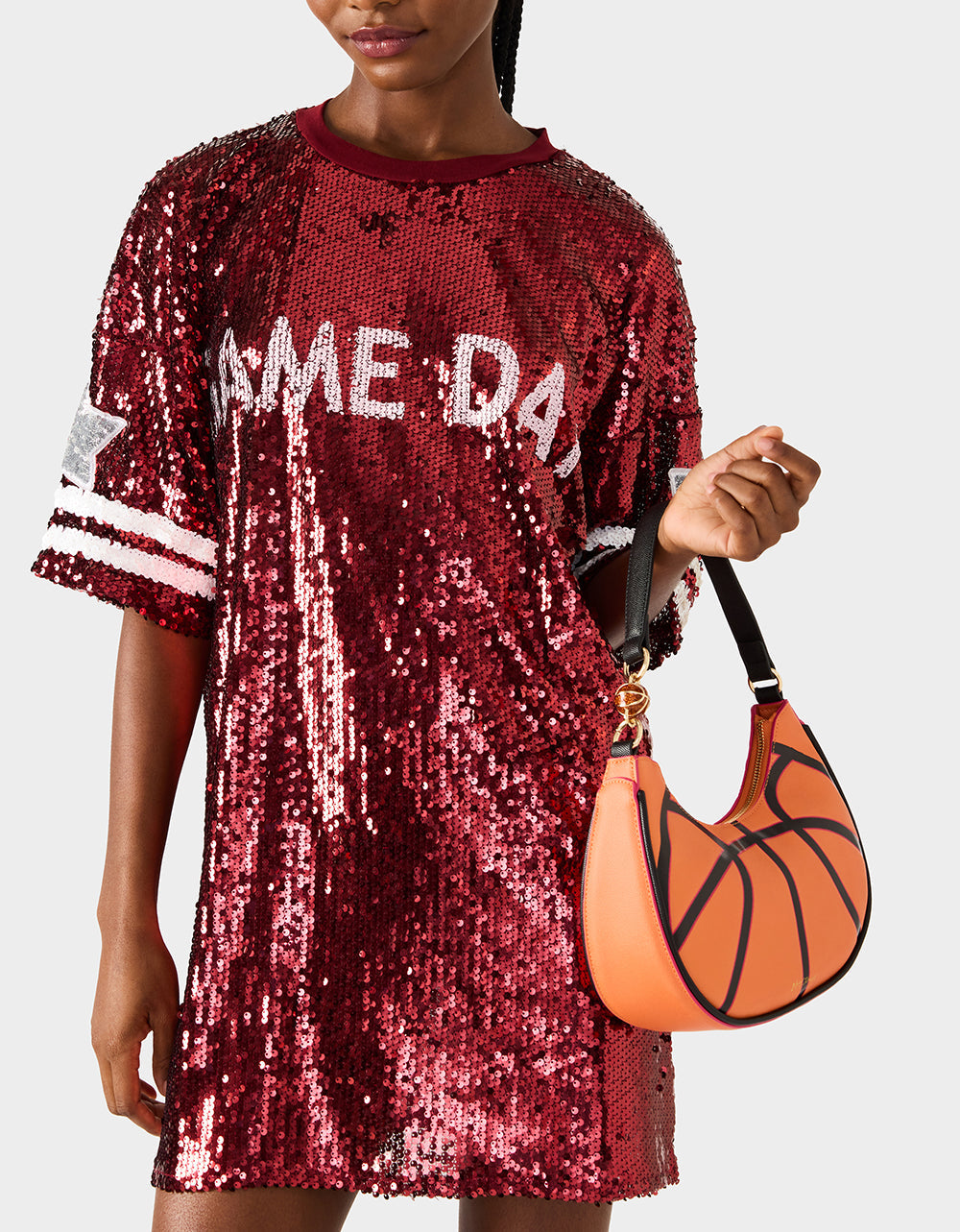 SLAM DUNK SHOULDER BAG ORANGE Women's Basketball Shoulder Bag | Betsey Johnson Premium