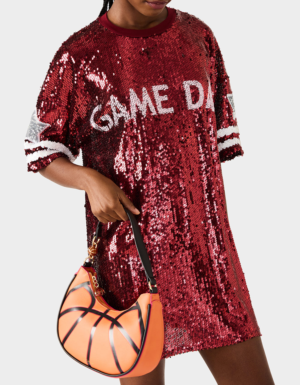 SLAM DUNK SHOULDER BAG ORANGE Women's Basketball Shoulder Bag | Betsey Johnson Premium