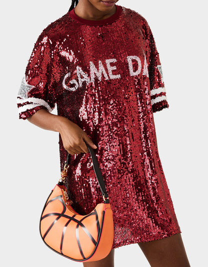 SLAM DUNK SHOULDER BAG ORANGE Women's Basketball Shoulder Bag | Betsey Johnson Premium
