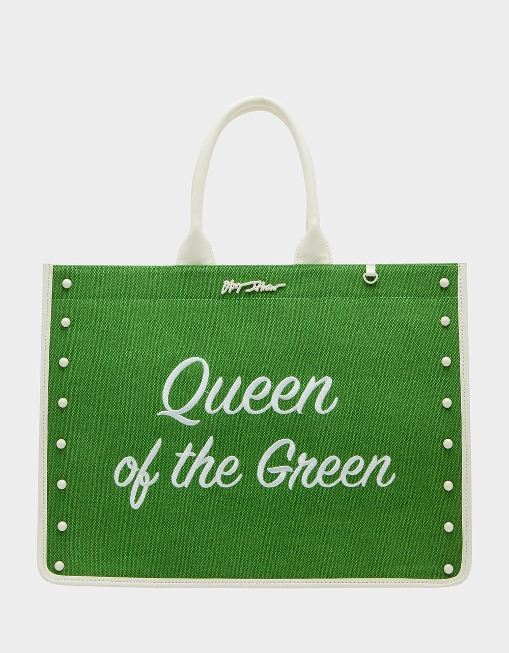 QUEEN OF THE GREEN CANVAS TOTE GREEN Women's Tote Handbag | Betsey Johnson Premium