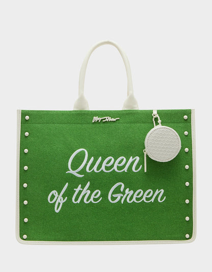 QUEEN OF THE GREEN CANVAS TOTE GREEN Women's Tote Handbag | Betsey Johnson Premium