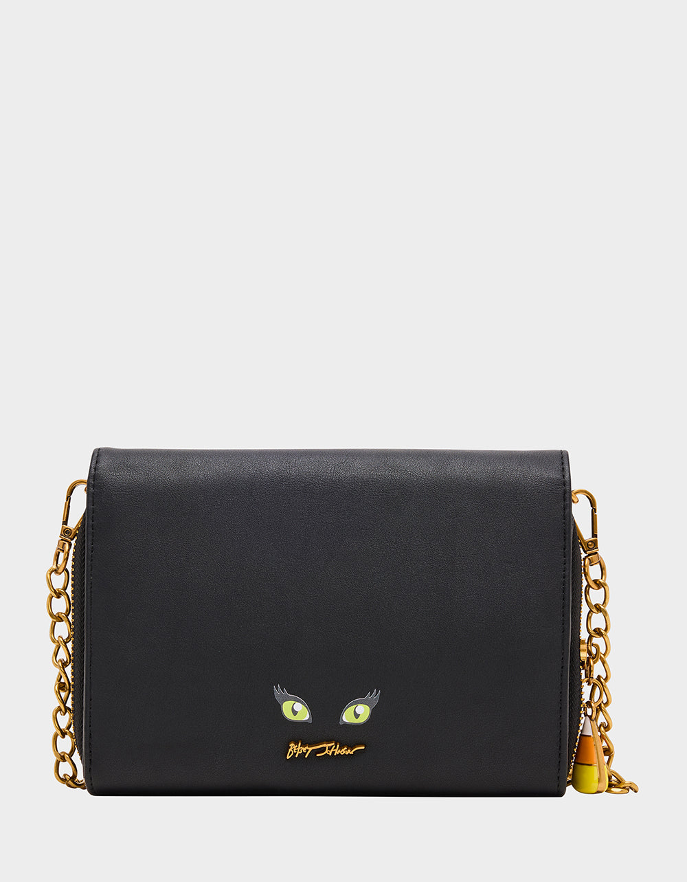 GOURDGOUS WALLET ON CHAIN BLACK MULTI Women's Pumpkin Halloween-Themed Wallet | Betsey Johnson Value