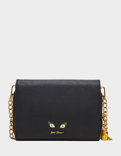 GOURDGOUS WALLET ON CHAIN BLACK MULTI Women's Pumpkin Halloween-Themed Wallet | Betsey Johnson Value