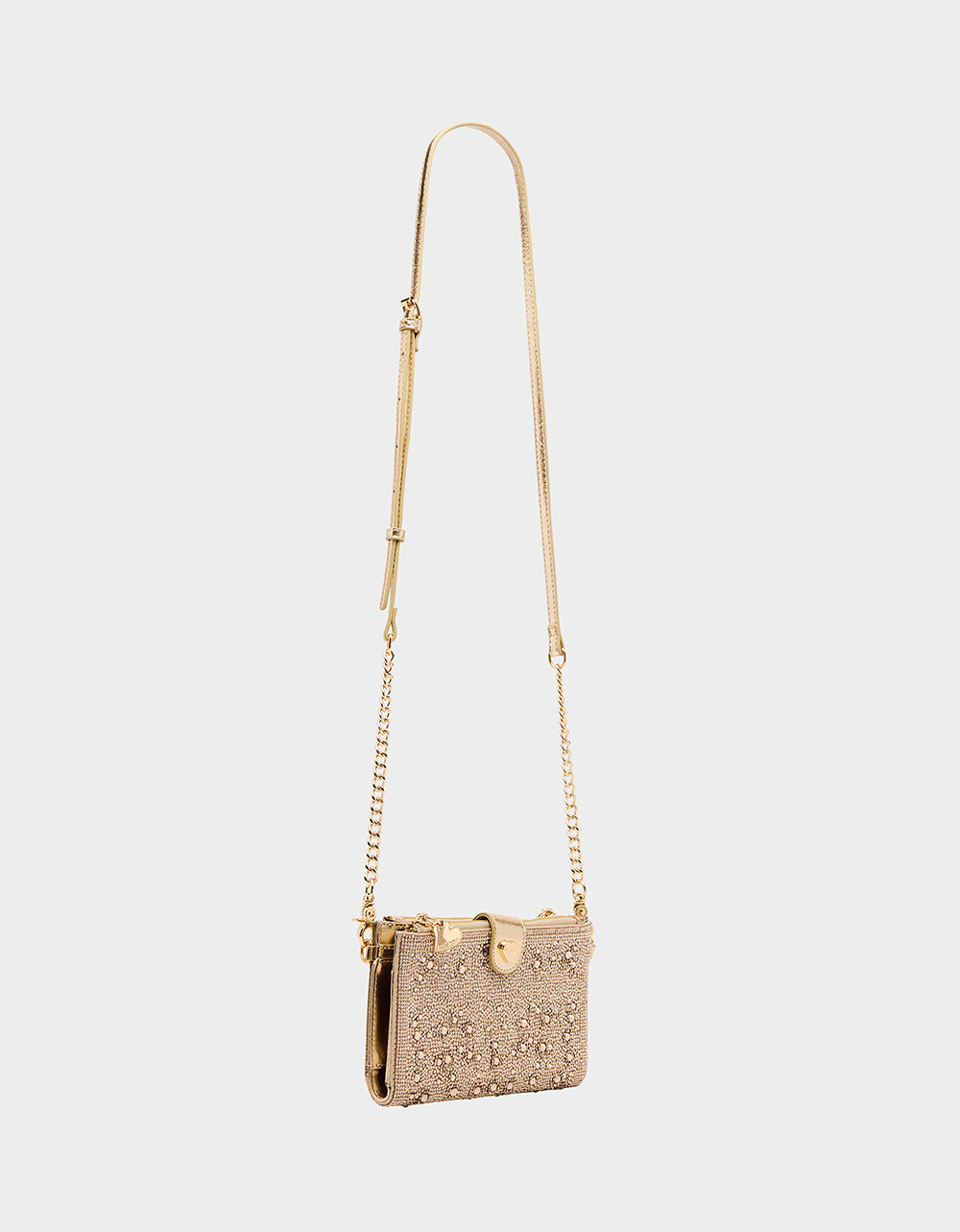WALLET ON CHAIN PHONE HOLDER CHAMPAGNE Women's Rhinestone Embellished Wallet | Betsey Johnson Popular