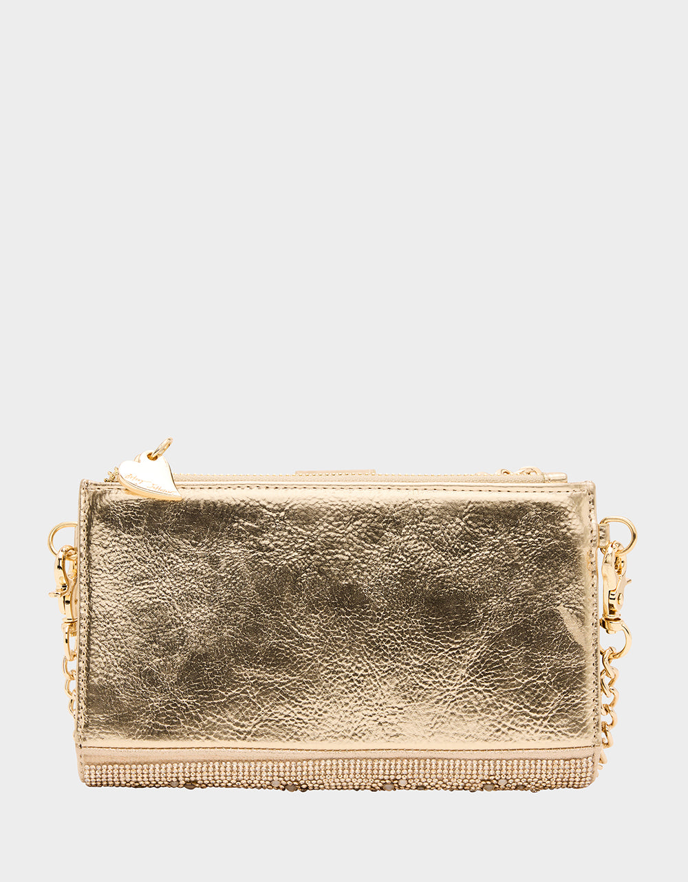 WALLET ON CHAIN PHONE HOLDER CHAMPAGNE Women's Rhinestone Embellished Wallet | Betsey Johnson Popular