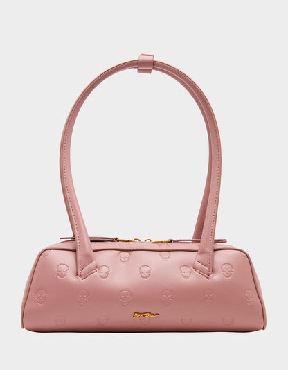 SKULLICIOUS SHOULDER BAG BLUSH Women's Pink Skull Shoulder Handbag with Scarf | Betsey Johnson Recommended
