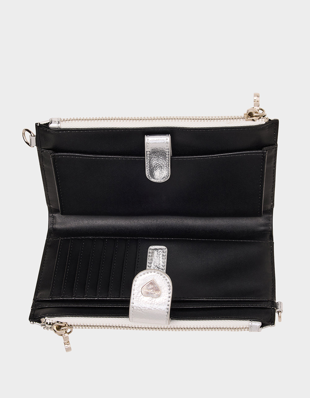 WALLET ON CHAIN PHONE HOLDER SILVER Women's Rhinestone Embellished Wallet | Betsey Johnson Trusted