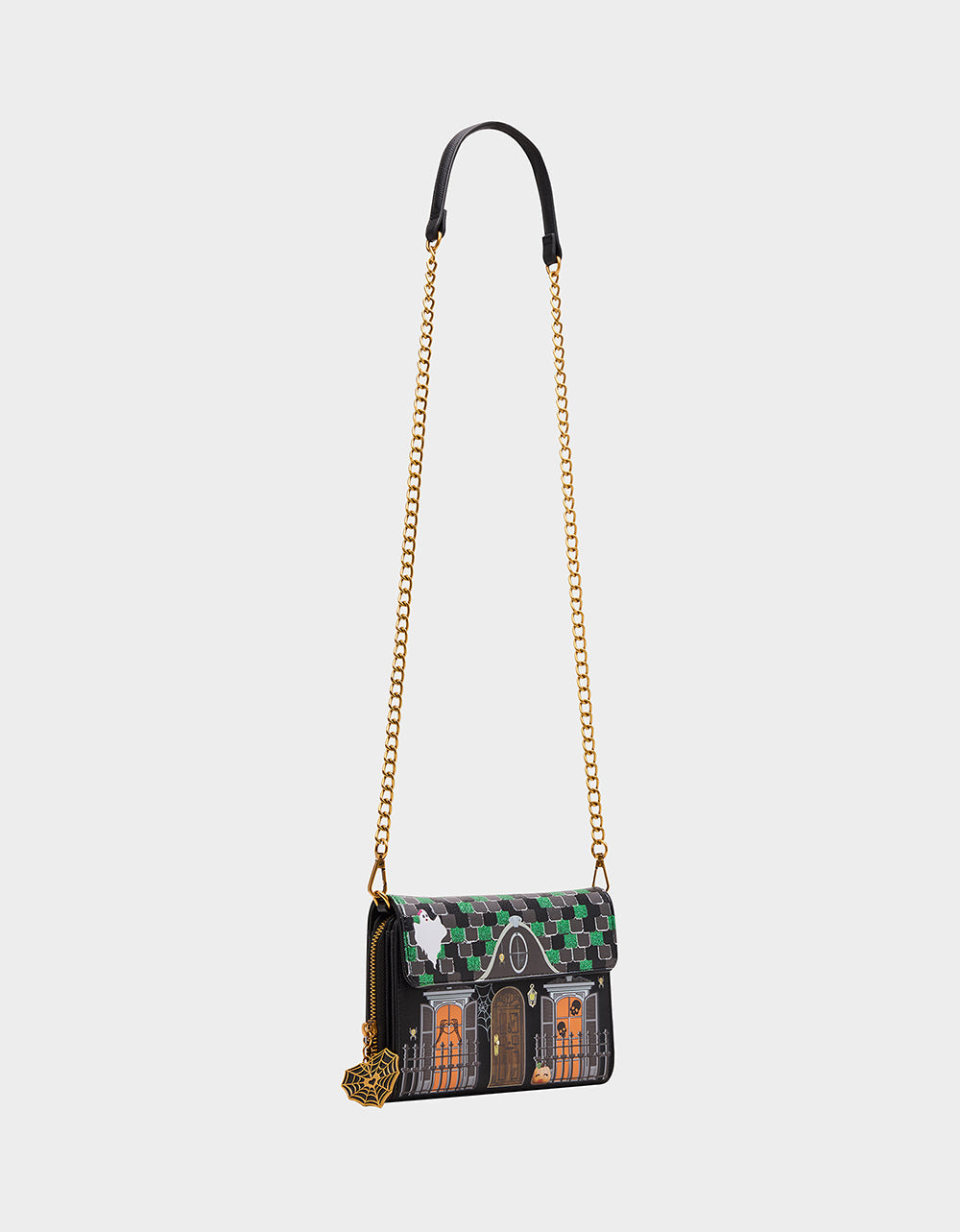 FOREVER HOME BUNDLE Women's Haunted House Halloween Crossbody, Wallet on Chain, and Wallet Set | Betsey Johnson Classic