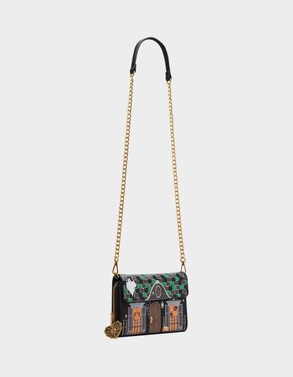 FOREVER HOME BUNDLE Women's Haunted House Halloween Crossbody, Wallet on Chain, and Wallet Set | Betsey Johnson Classic