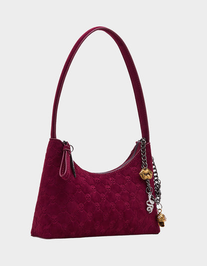HEADLINER DEBOSS TOP ZIP CHERRY Women's Skull Print Shoulder Charm Handbag | Betsey Johnson Latest