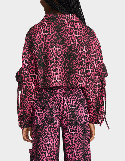 WILD IN PINK BUNDLE Women's Pink Leopard Cropped Jacket and Cargo Pant Set | Betsey Johnson Popular